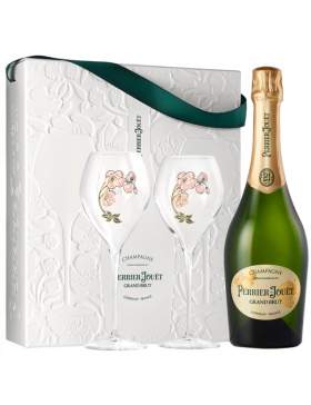 Perrier-Jouët Grand Brut - Coffret 2 Flûtes GreenBox - Champagne AOC Perrier-Jouët