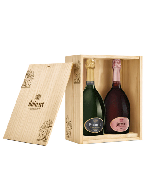 Ruinart Caisse Bois Duo le R de Ruinart & Rosé