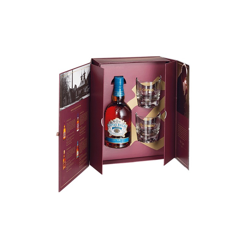 Whisky Chivas 18 ans avec 6 verres - Coffret Cadeau 