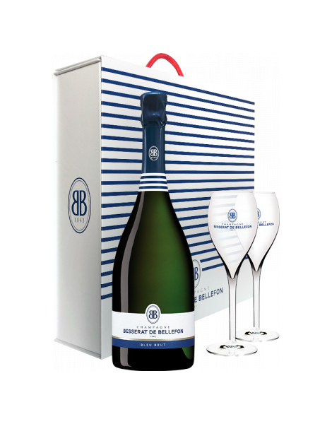 Besserat De Bellefon - Bleu Brut - Coffret 2 Flûtes