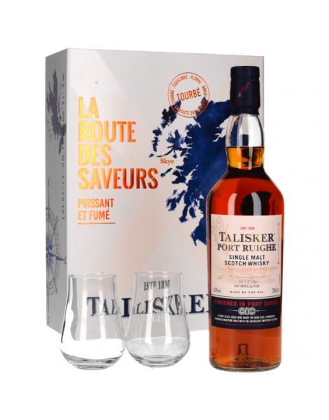 Talisker Port Ruighe 45,8% - Route Des Saveurs - Coffret 2 Verres