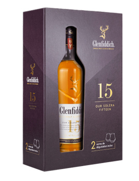 Glenfiddich 15 Ans Solera - Coffret 2 Verres - Spiritueux Scotch Whisky / Speyside